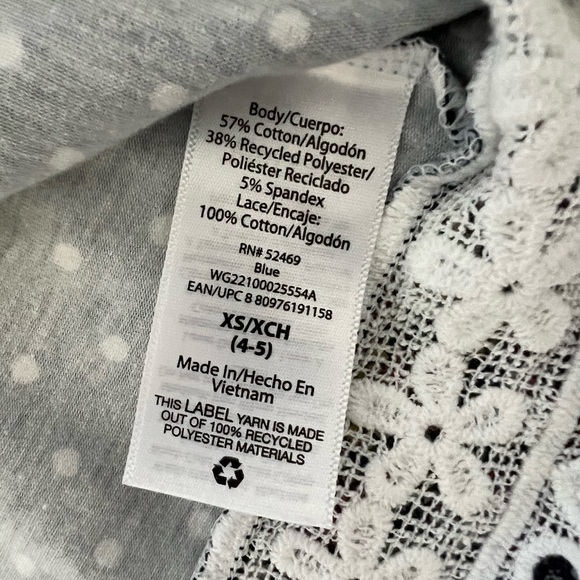 3 tops 4T girl sleeveless & shortsleeve 3 diff styles polka dot striped & floral - Picture 8 of 9